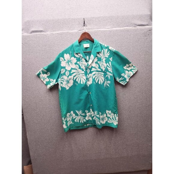 Royal Hawaiian Creations Other - Royal Hawaiian Creations Teal Floral Short Sleeve Hawaiian Shirt Size XL